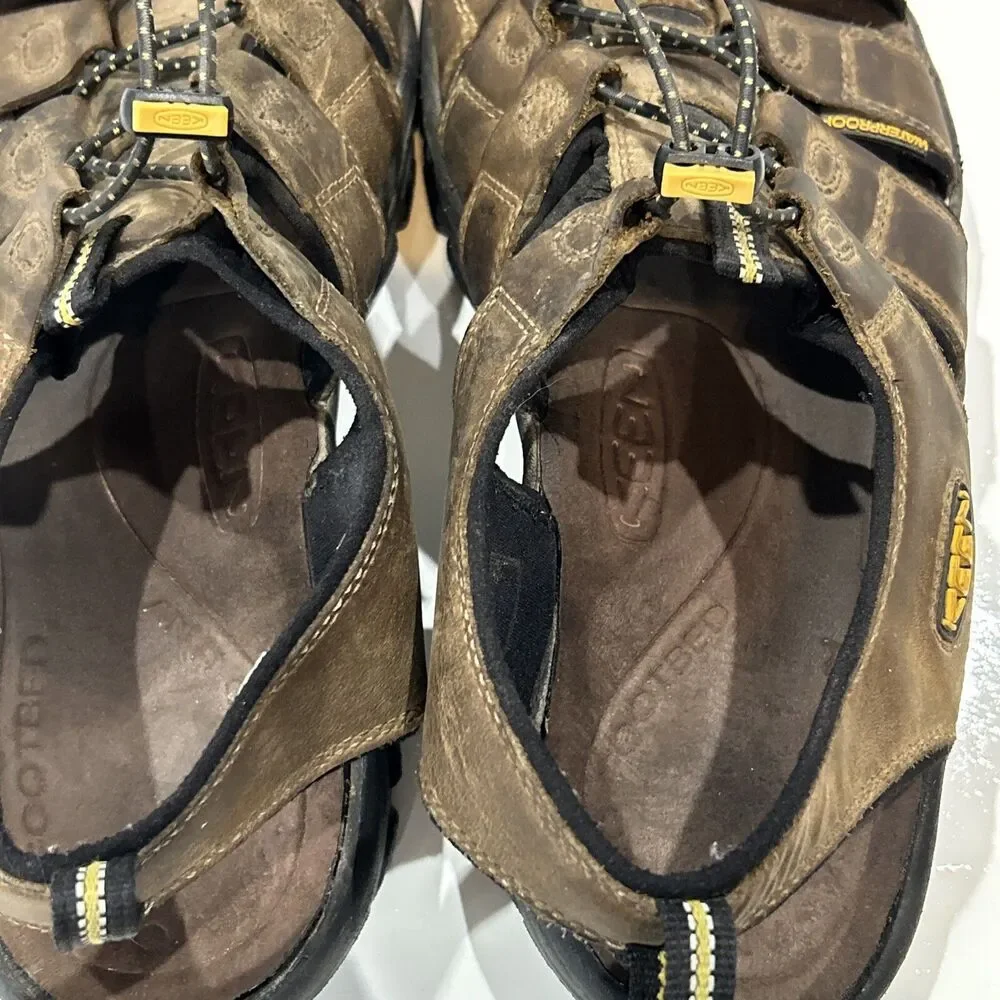 Keen Newport Waterproof Sandals Shoes Mens Size 13 US 47 EU Brown Leather Hiking